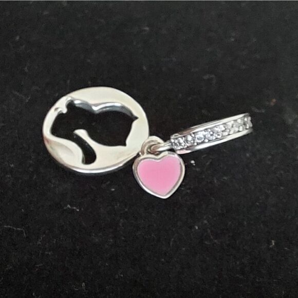 925 Sterling Silver Kitty Love Charm - Picture 7 of 7